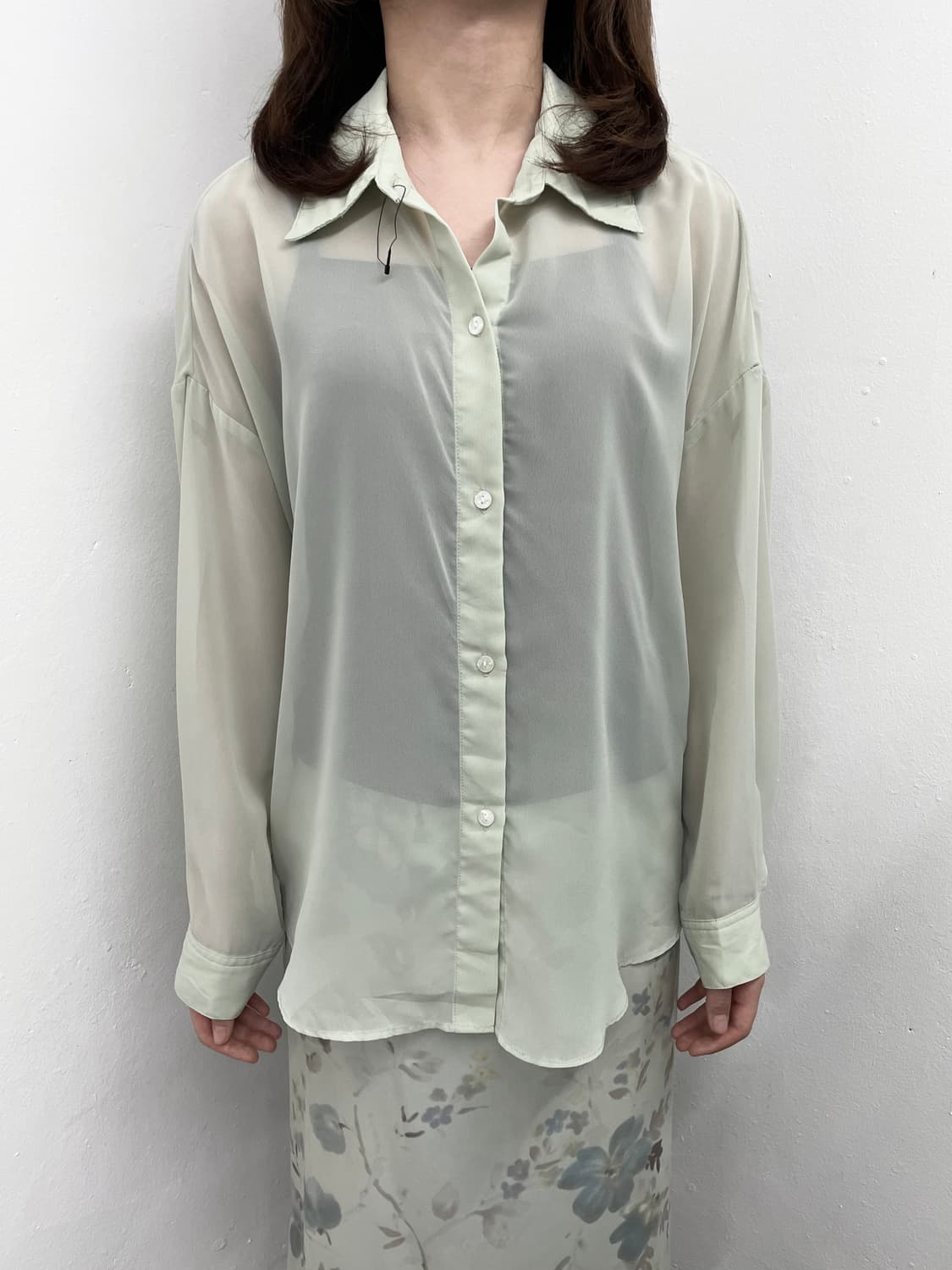 페어리 민트 시어 블라우스 상품이미지1