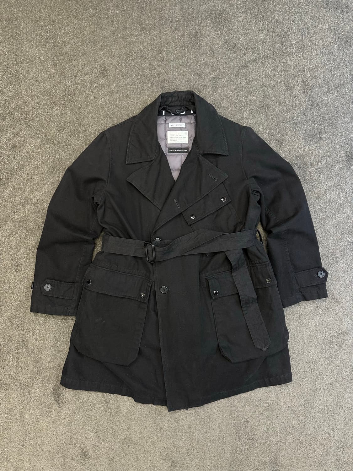 Thisisneverthat 컴뱃 트렌치 코트 블랙 L 상품이미지1
