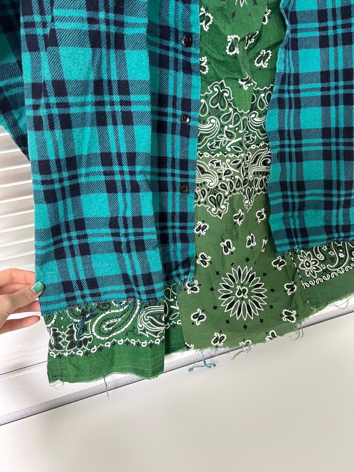 OLDPARK-PAISLEY PULLOVER SHIRT GREEN 상품이미지7