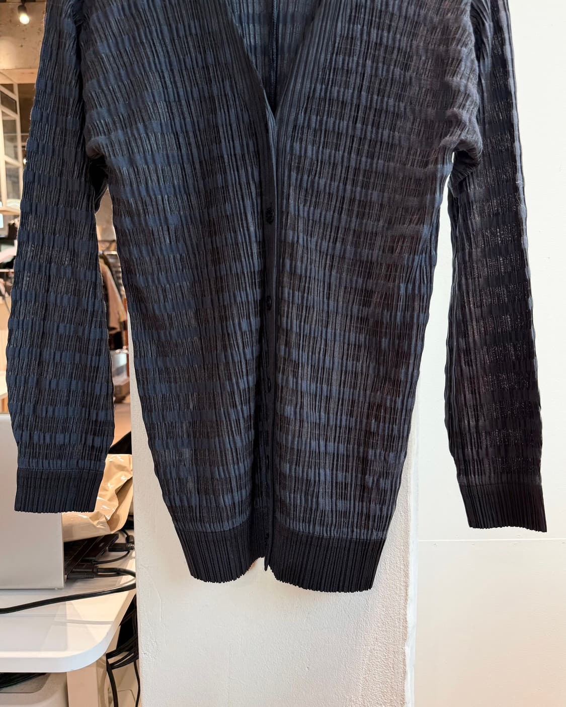 플리츠 플리즈 네이비 스트라이프 링컬 자켓  상품이미지6