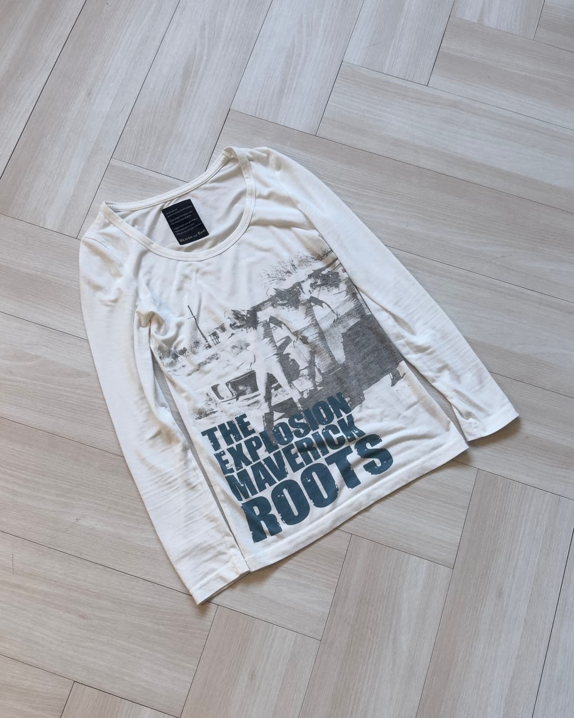 [HEAVEN AND EARTH] cotton U neck long sl 상품이미지2