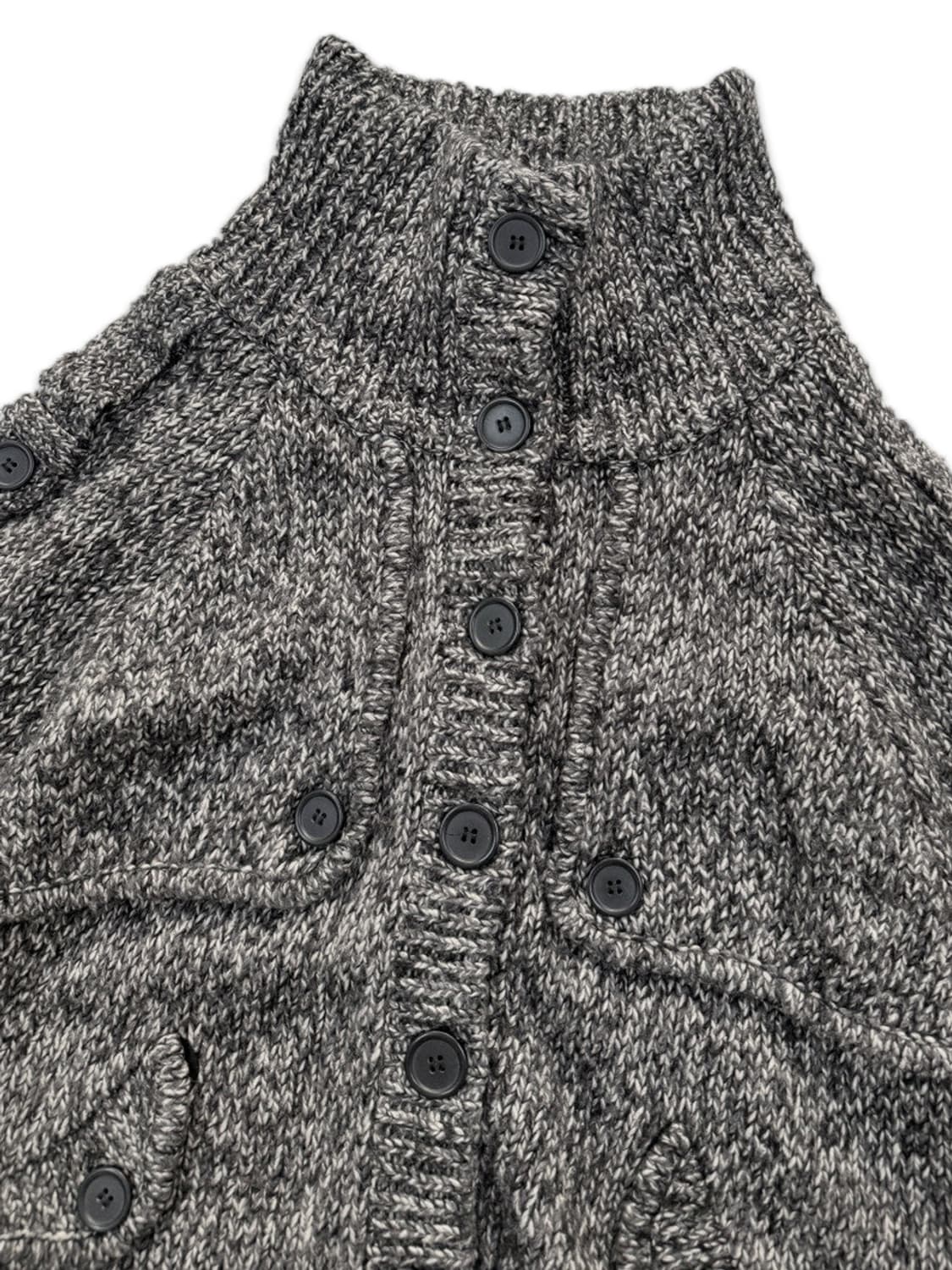 빈티지 GRAND TABLE 다크 그레이 니트 모리 싱글 케이프 상품이미지5