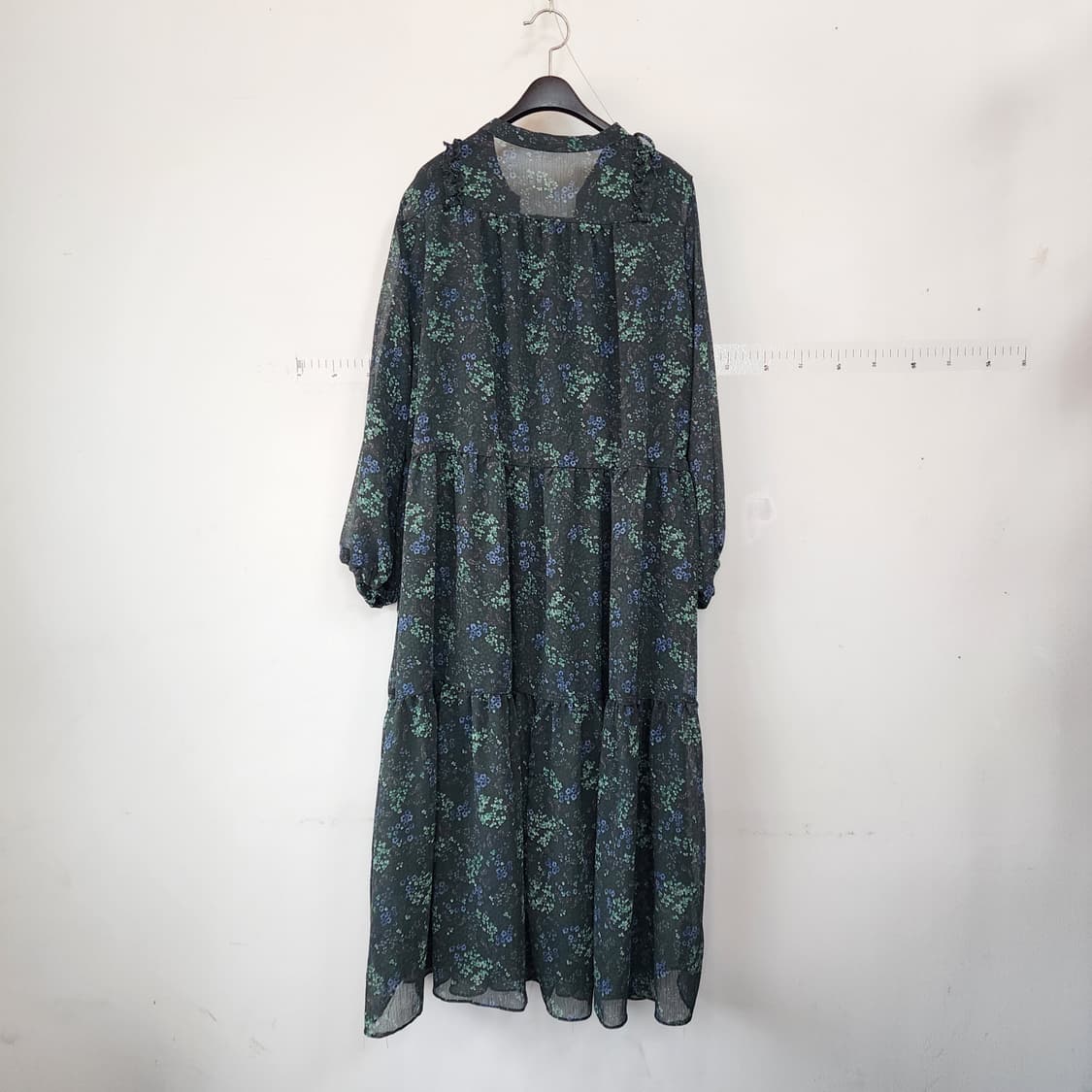 엣지 플라워 패턴 롱 원피스 상품이미지3