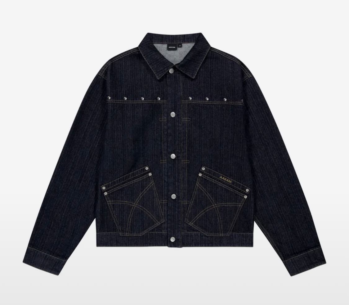 Oblique Pocket Denim Jacket (Dark Blue) 상품이미지1