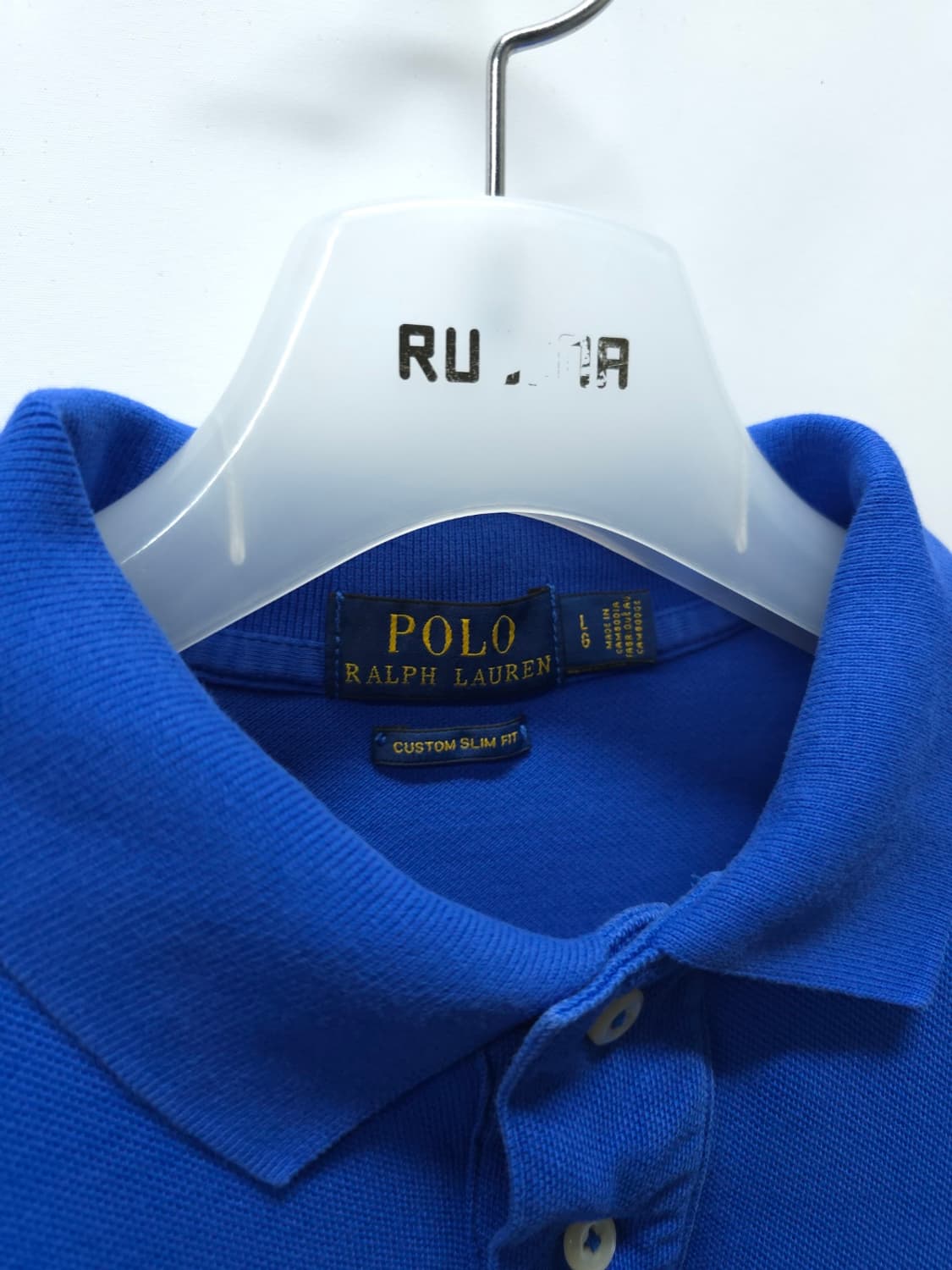 폴로 랄프로렌 커스텀 슬림핏 피케 반팔 티셔츠 블루(95) 상품이미지4