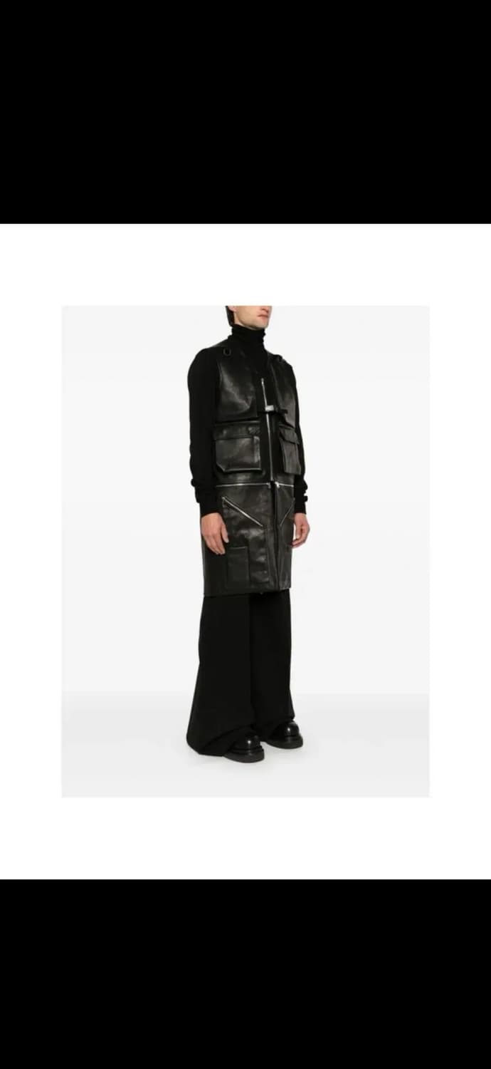 24FW 릭오웬스 유틸리티 레더 베스트 블랙 50 상품이미지4