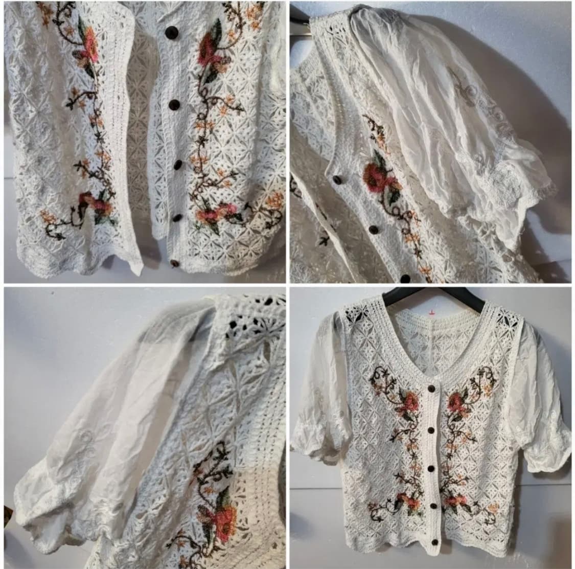 수제 고퀄리티 자수 미디크롭가디건 상품이미지4