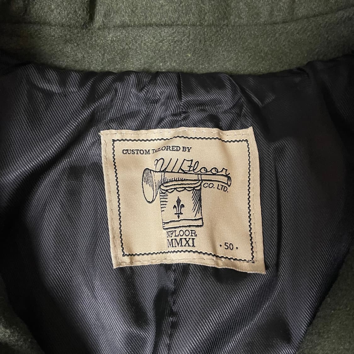 NFloor 카키 히든버튼 롱 싱글 코트 50 상품이미지4