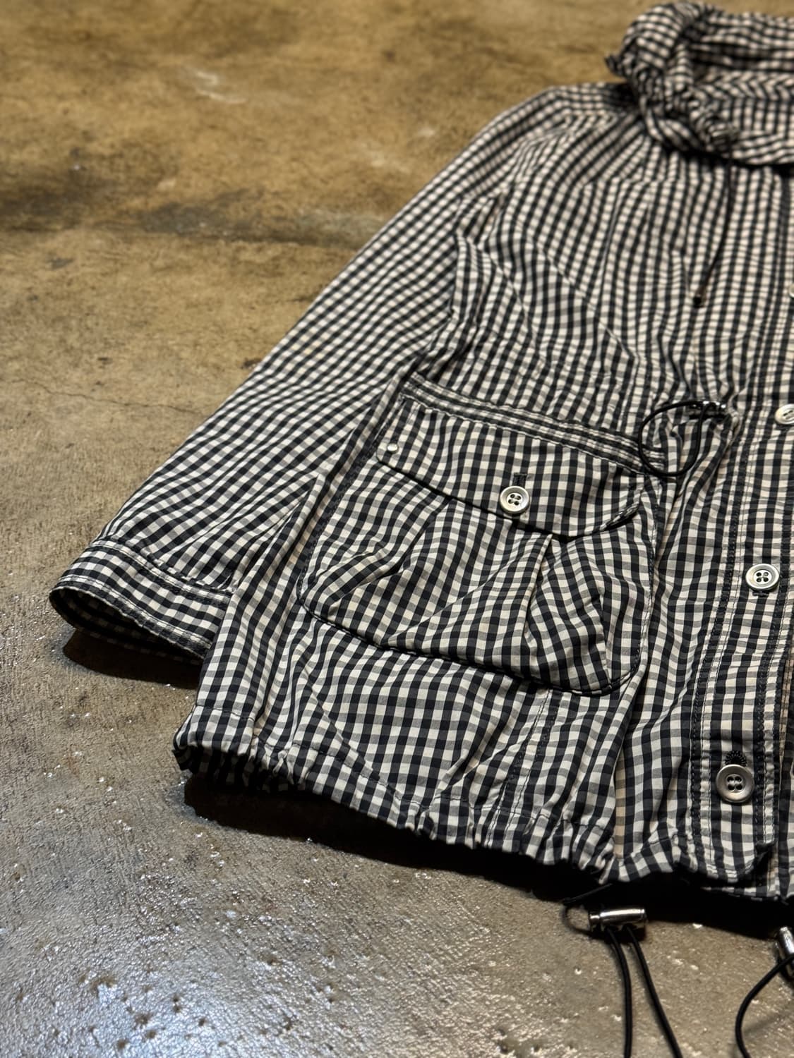 44-55 ) JPN Gingham Hooded Utility JK 상품이미지5