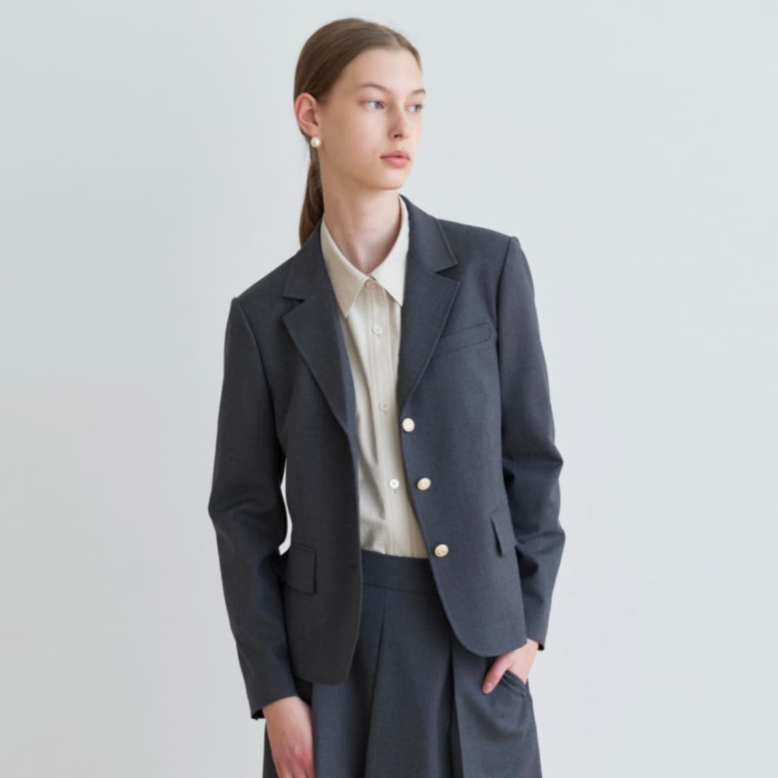 블루워시(BLW) 골드버튼 클래식 울자켓 55-66 상품이미지2