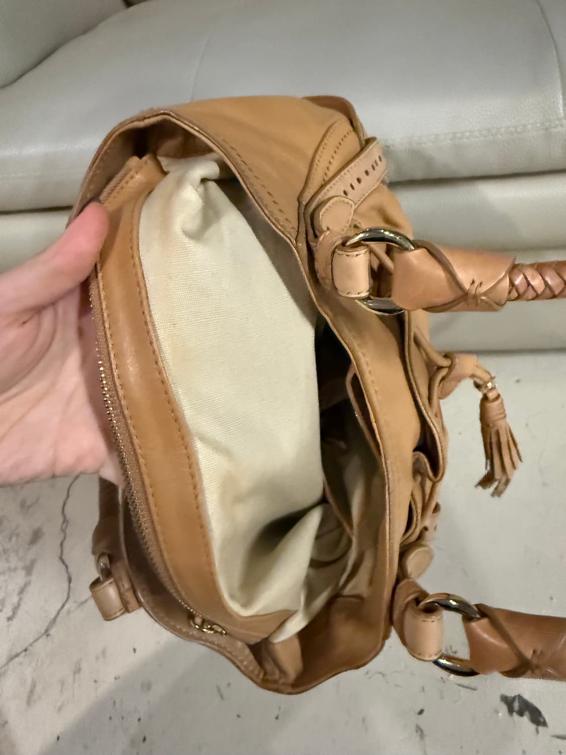 00s real leather tassel shoulder bag 상품이미지10