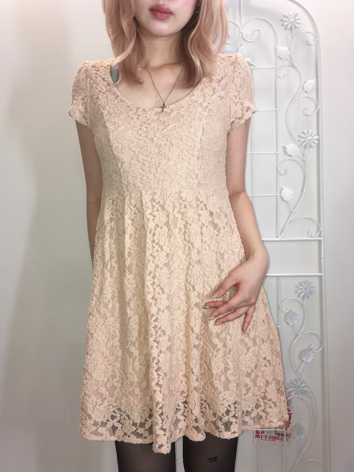 jpn vintage 핑크 레이스 원피스 상품이미지3