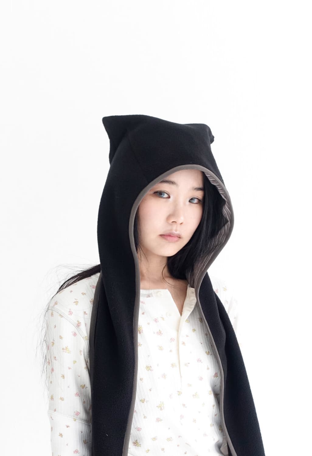 샵페어리 후드 머플러 블랙 상품이미지1