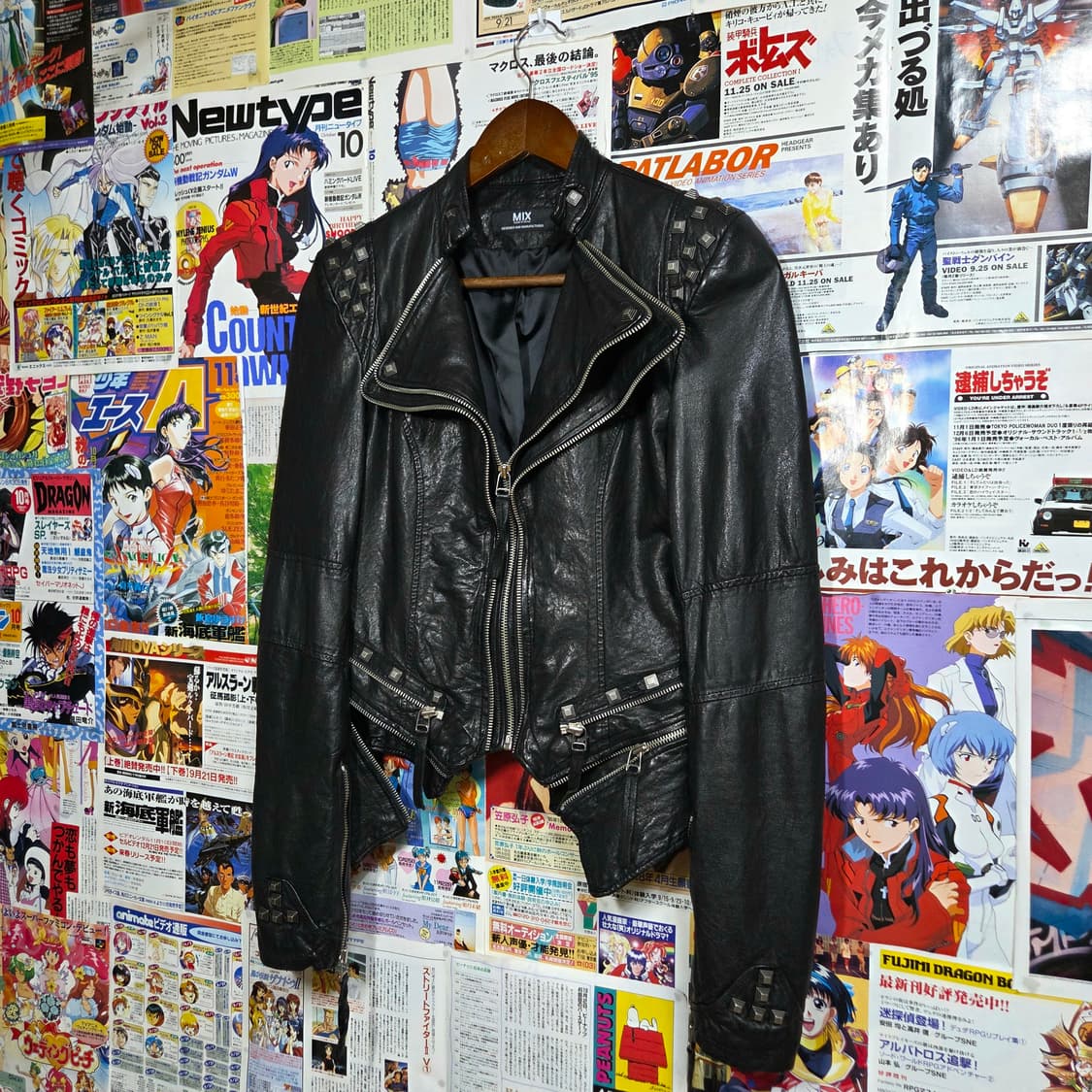 빈티지 리얼레더 헤체주의 펑크 라이더 자켓 상품이미지2