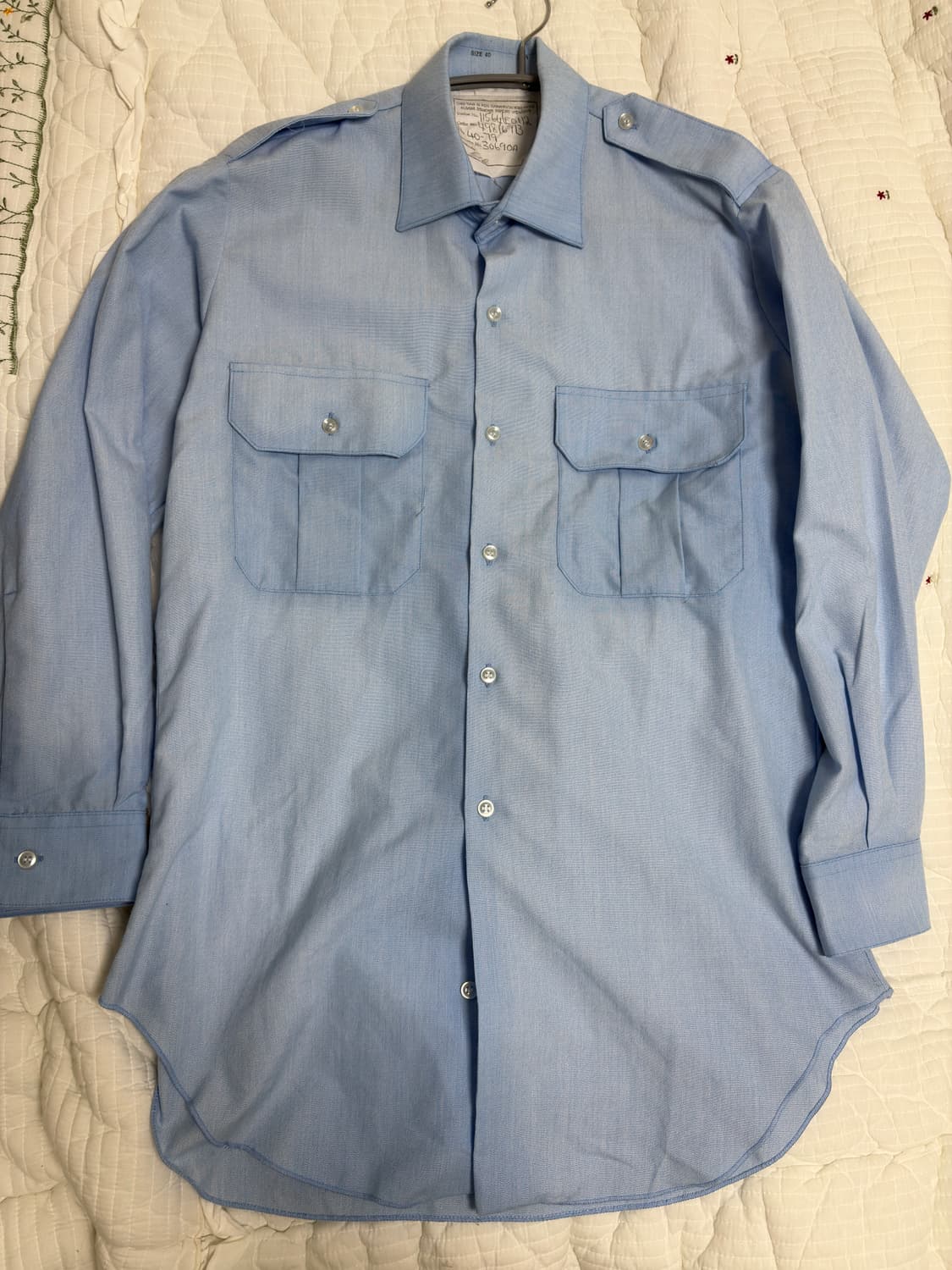 89년 호주군 보급 셔츠 체스트 포켓 스카이 블루 셔츠 105 상당 상품이미지1