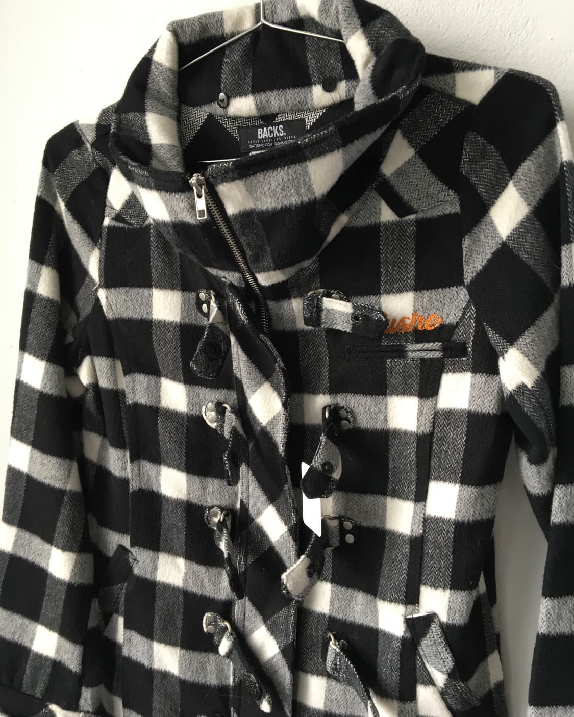 High neck check pattern woolen jacket 상품이미지4