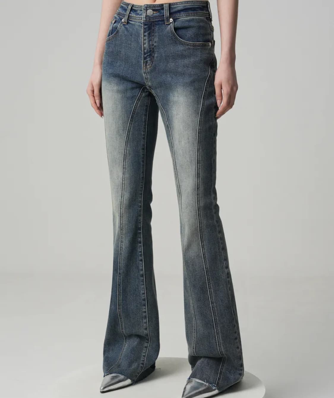 어반드레스 Thin Bootscut Pants WASHING BLUE 상품이미지2