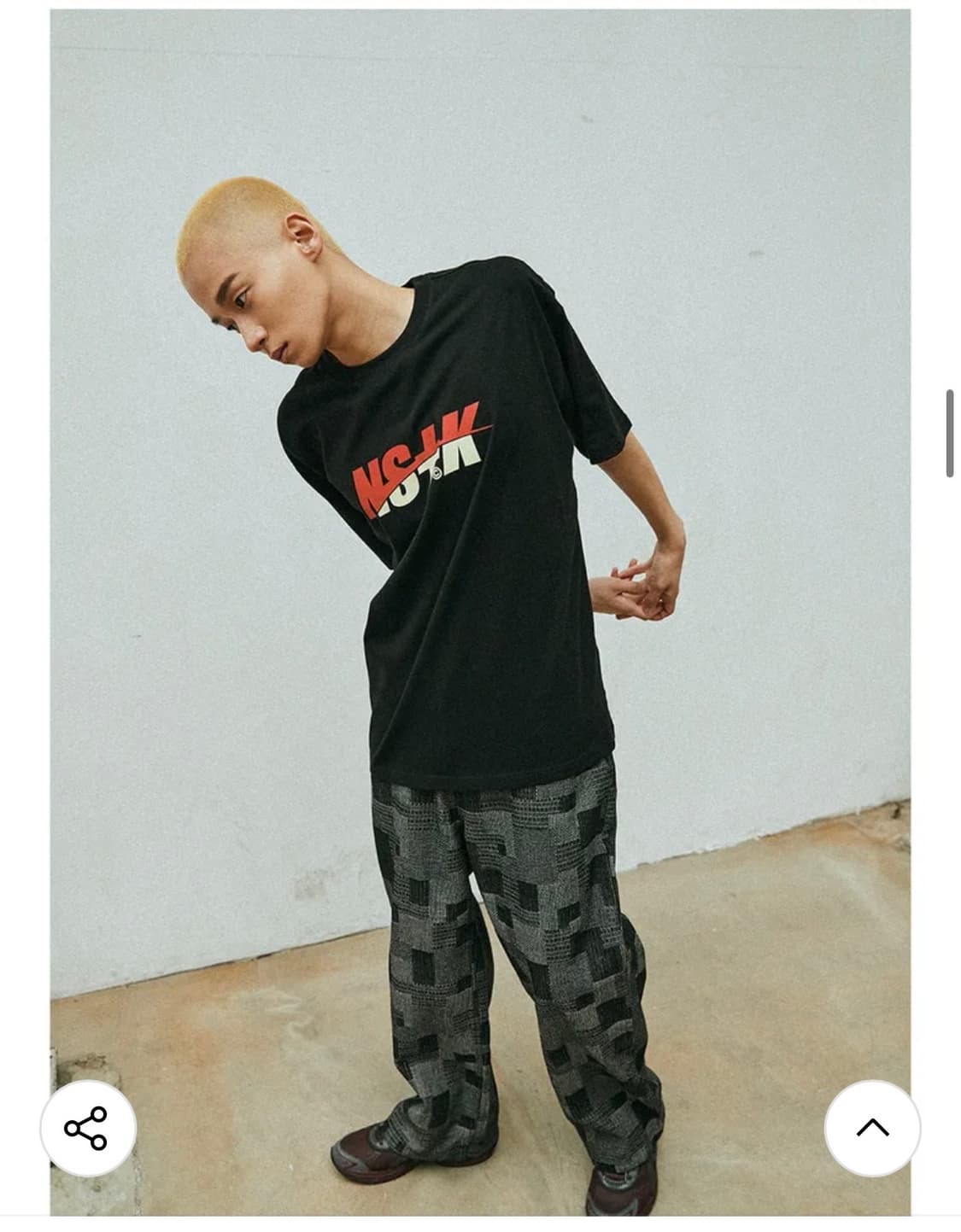 네스티킥 자카드 패치워크 패턴 와이드 데님팬츠 M 상품이미지3