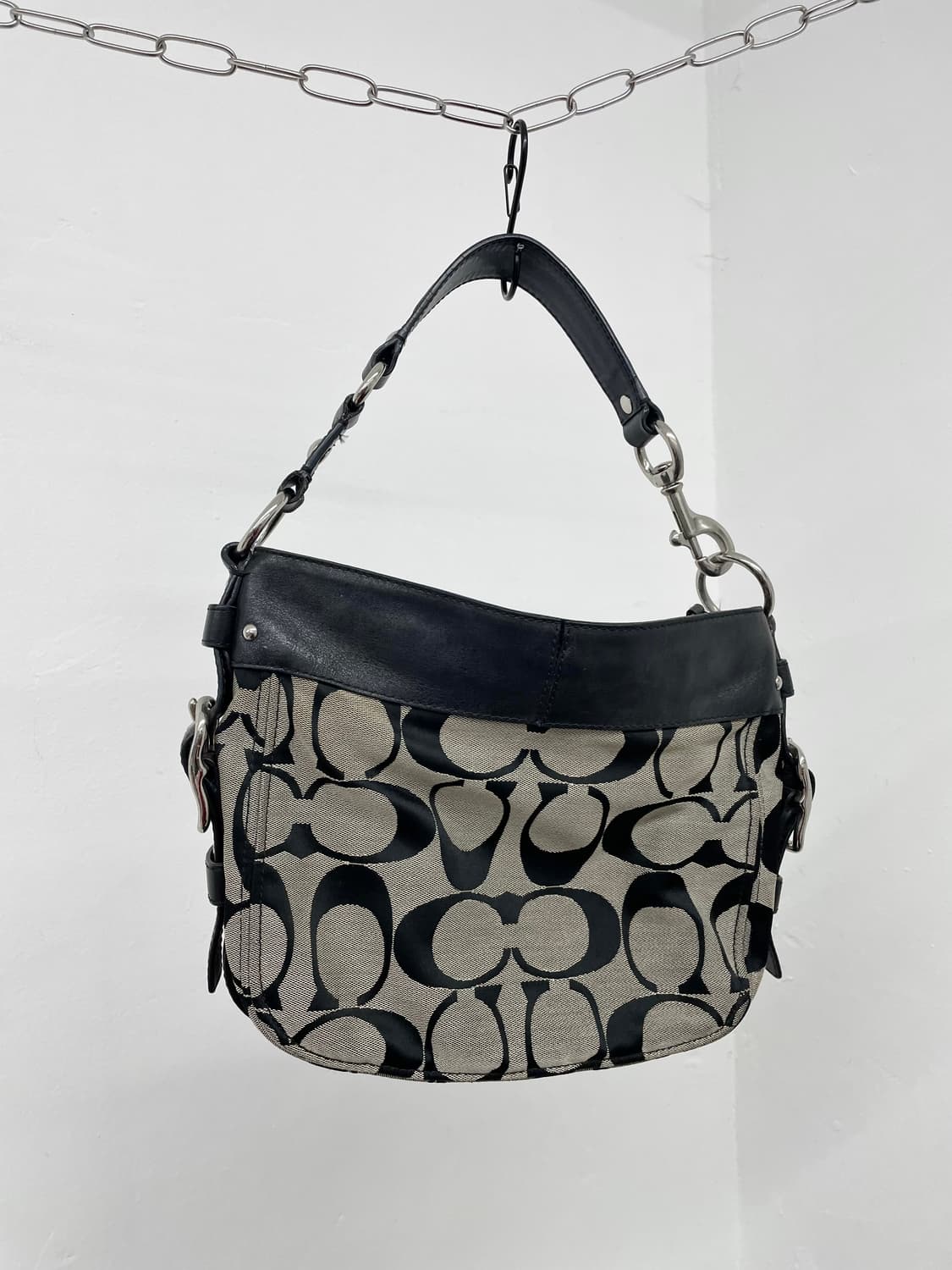 코치 블랙 자카드 숄더백 상품이미지9