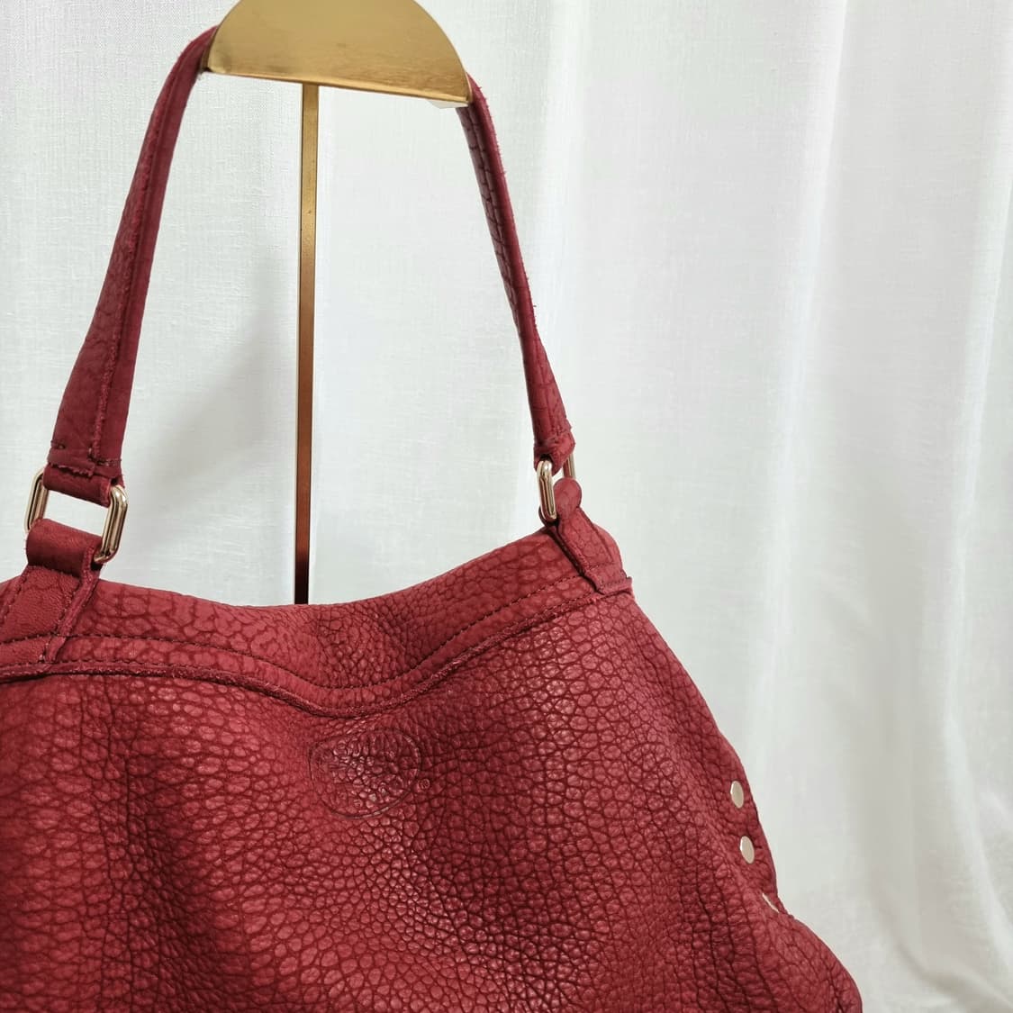 자넬라토 포스티나 스웨이드 숄더백 핸드백 가방 버건디 (M) 상태최상 상품이미지7