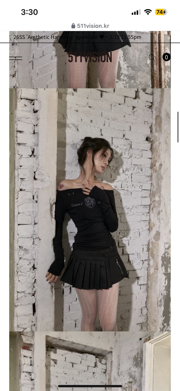 511 vision SILENCE OFF-SHOULDER TOP 블랙 상품이미지2