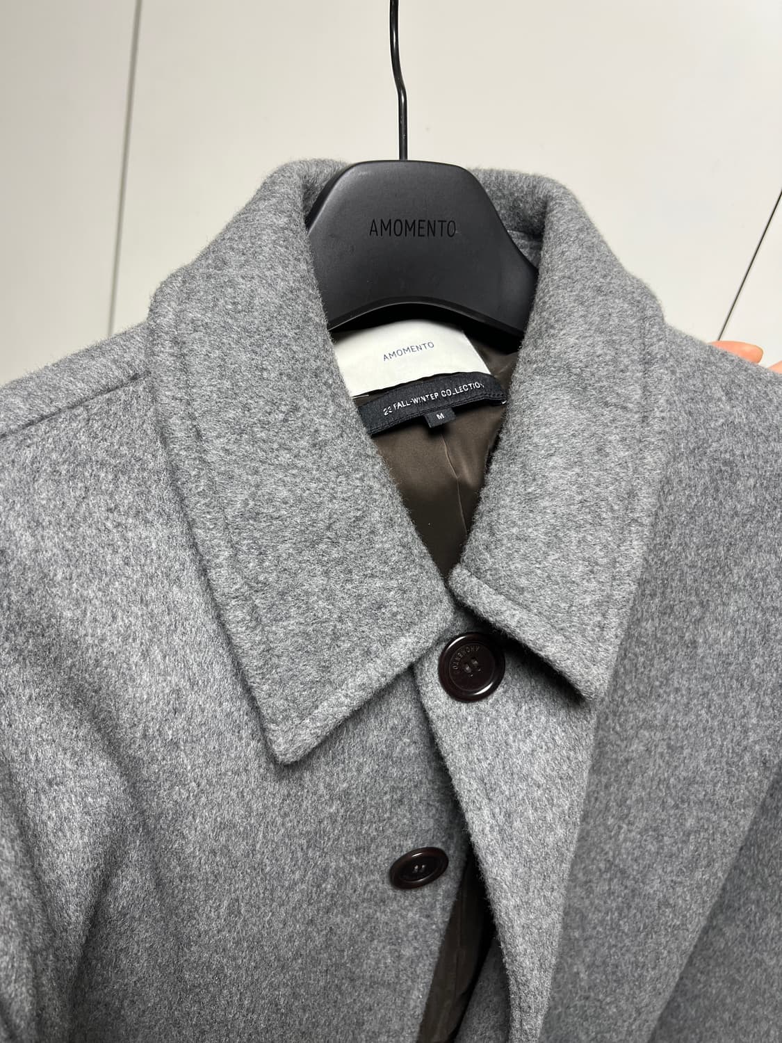 (M) 아모멘토 싱글 코트 그레이23fw 상품이미지2