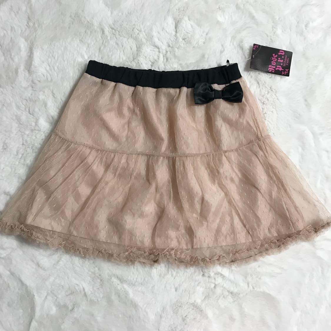 레이스 도트 리본 프릴 튜튜 스커트 데드스탁 히메갸루 라떼갸루 빈티지 상품이미지2