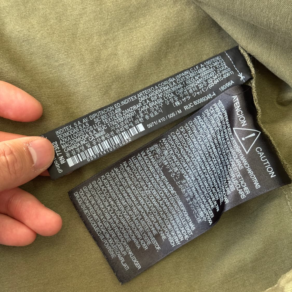 자라 밀리터리 패치 카키 야상자켓 M 상품이미지6