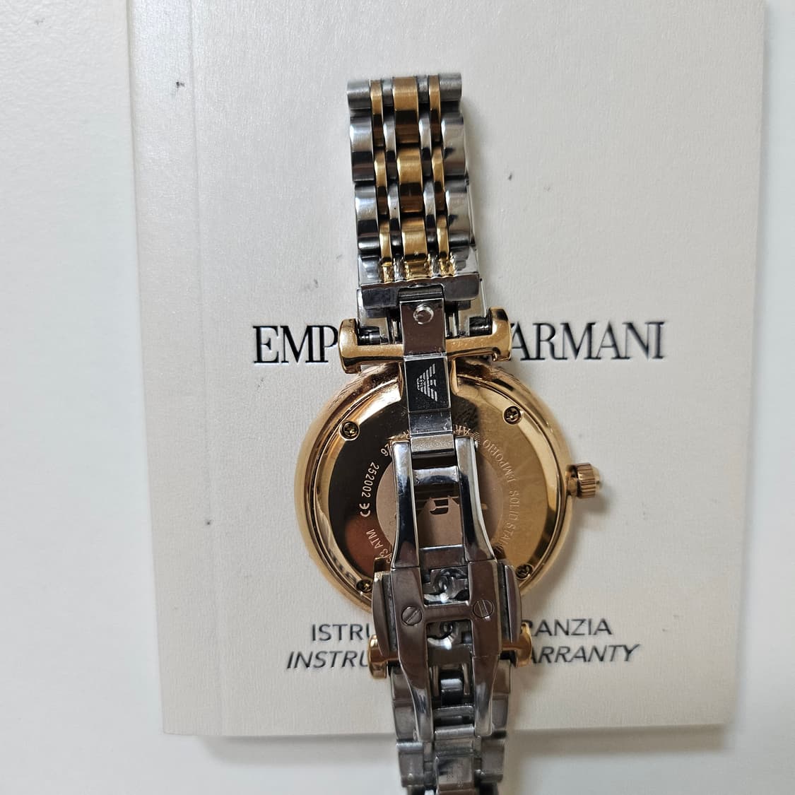 정품 새상품급 엠포리오아르마니 콤비 메탈시계 여자시계 상품이미지5