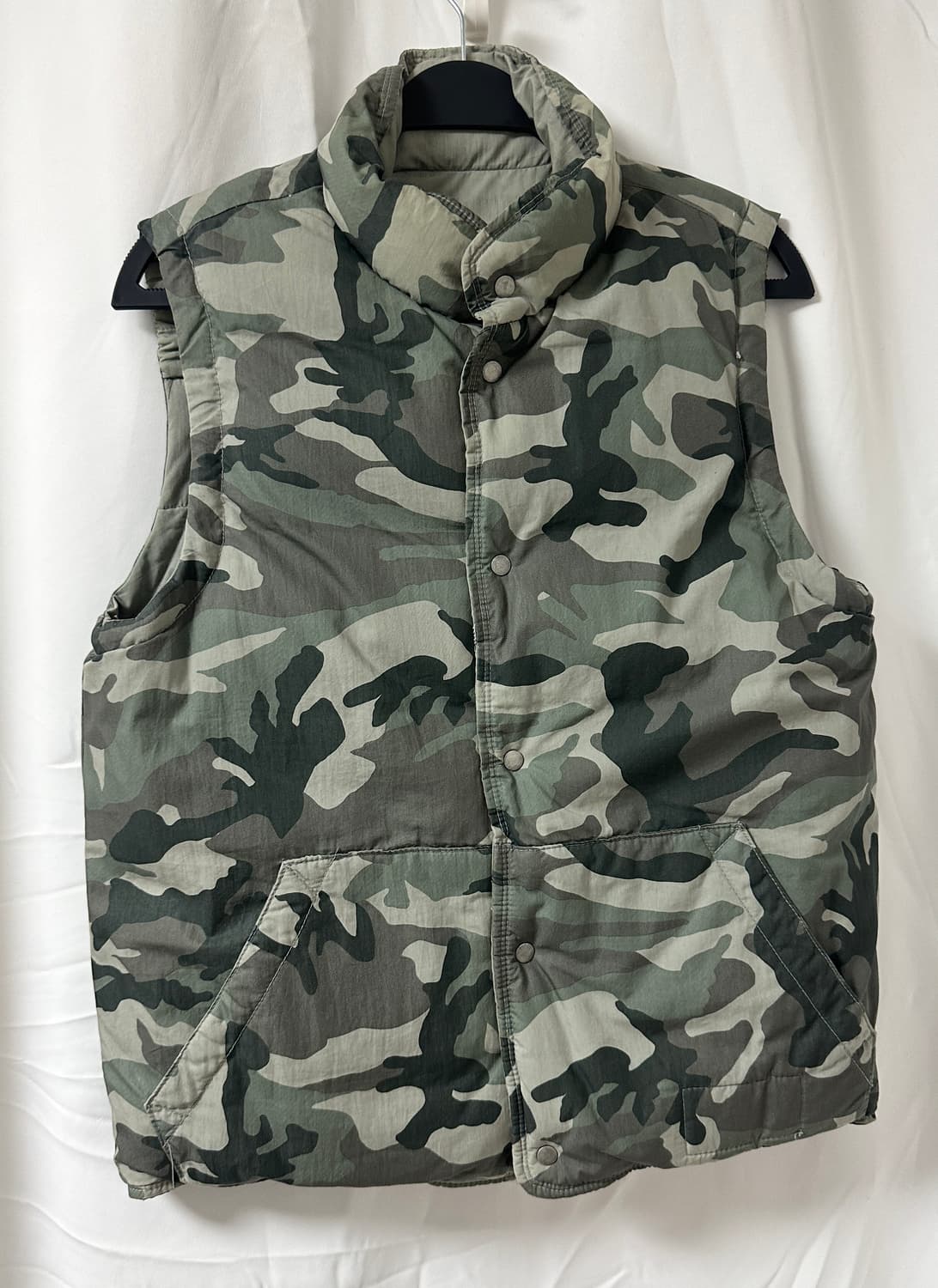 카모 밀리터리 양면 오리털 패딩 조끼 상품이미지1