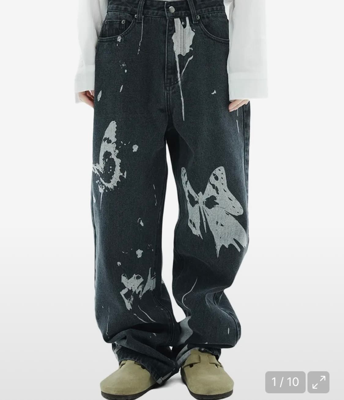 네스티팬시클럽 팬시클럽 블린더 프린트 데님 팬츠 블랙 상품이미지1