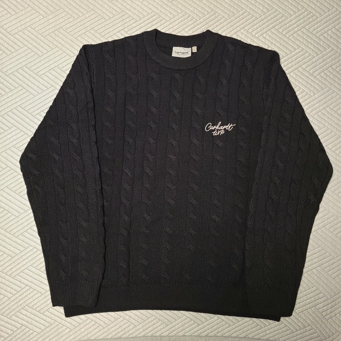 칼하트WIP 시그니처 스웨터 블랙/왁스 L 사이즈 상품이미지1