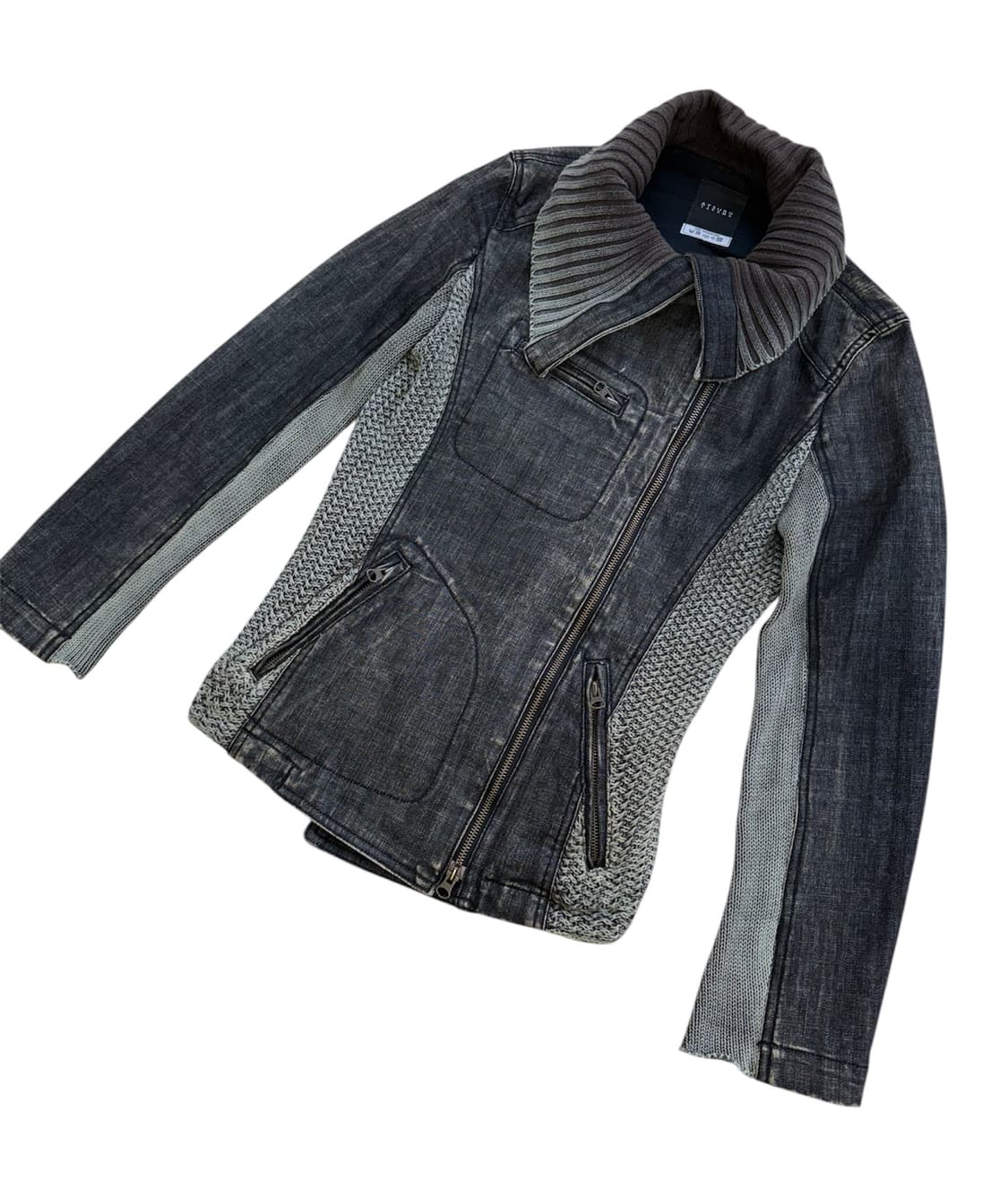 아츠로 타마야 하이넥 데님 니트 자켓 상품이미지5