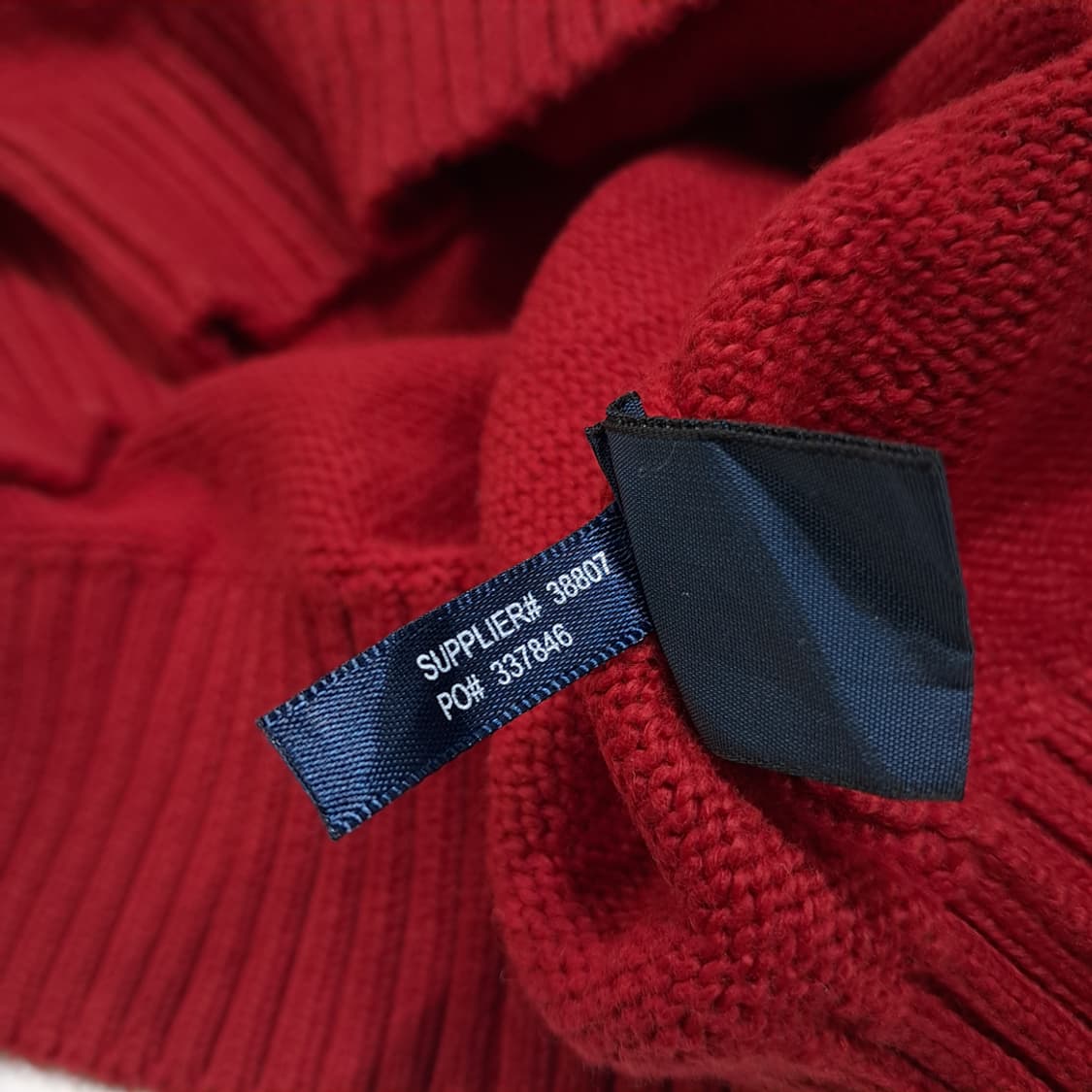 CL328 L 폴로 00s 코튼 가죽풀러 하프집업 니트 스웨터 상품이미지6