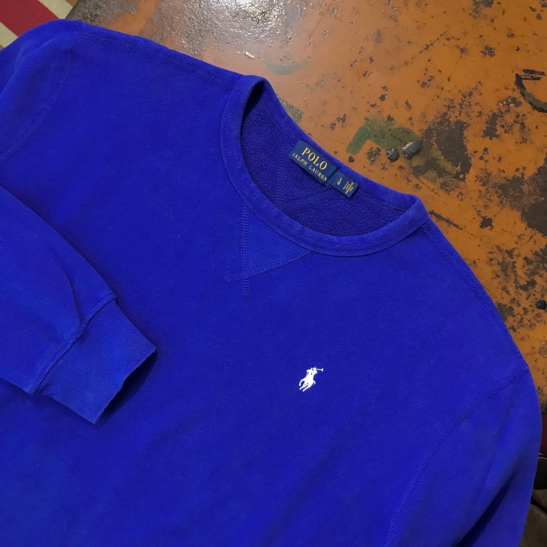 폴로랄프로렌 블루 기모 스웨트셔츠 맨투맨 남성 110 사이즈  상품이미지3