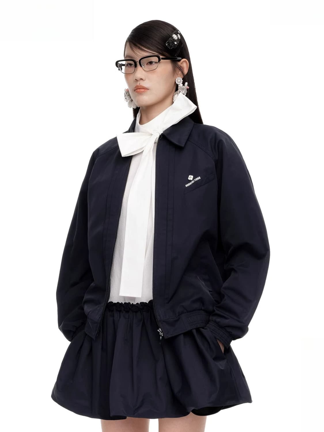 [10]슈슈통 25fw 턱 디테일 스포츠 자켓/네이비 상품이미지1