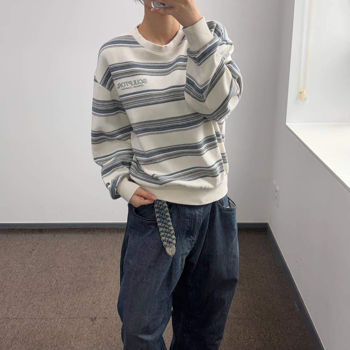 Sculptor 스컬프터 스트라이프 맨투맨 상품이미지2