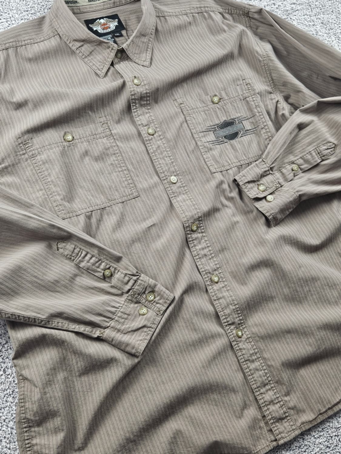 할리데이비슨 스트라이프 포켓 바이커 셔츠 ( 2XL ) / 10720 상품이미지7