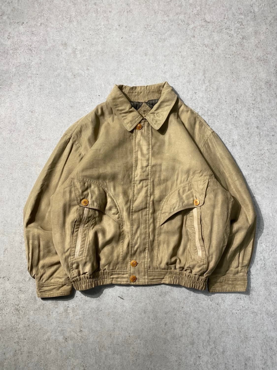 90s G.SELINA 재팬 베이지 봄버자켓 상품이미지2
