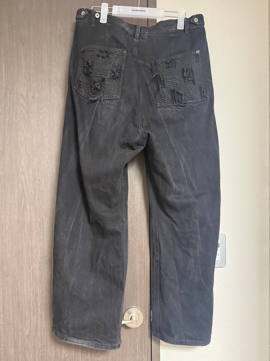 폴리테루 웨스턴 보로 팬츠 블랙 4사이즈 상품이미지2