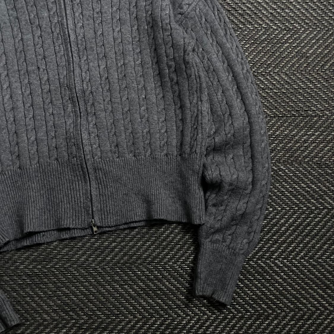 TWEE 빈티지 꽈배기 니트 집업 그레이o 4018 상품이미지2