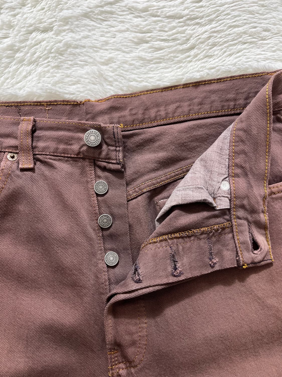 90s USA 빈티지 리바이스 501 데님 팬츠 브라운 상품이미지6