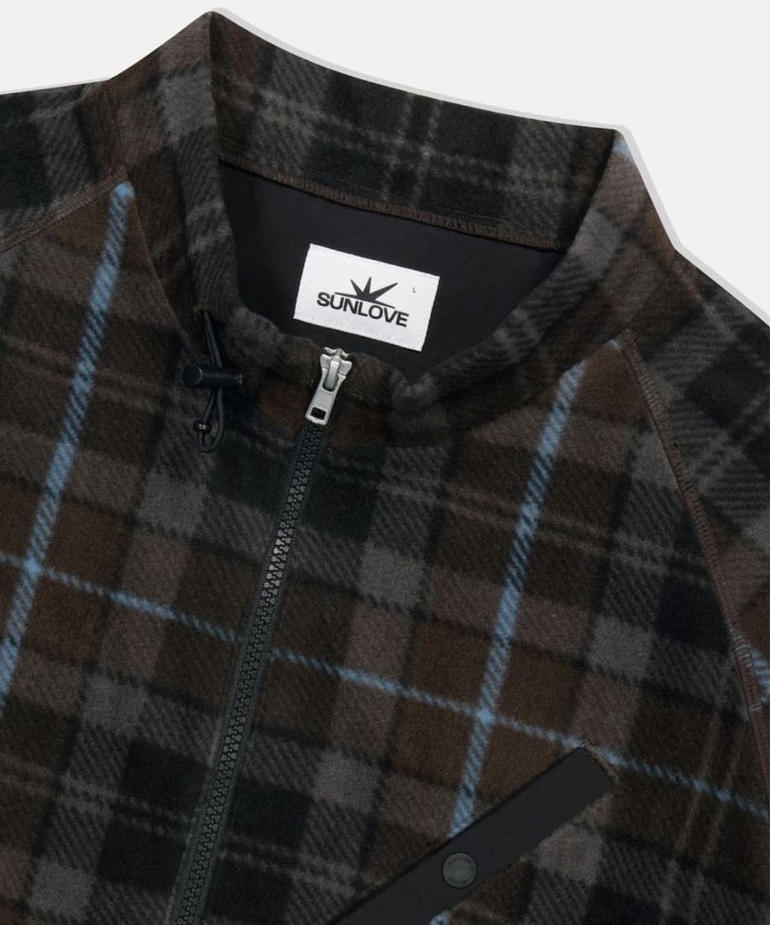 썬러브 Plaid Player Fleece Pullover 다크브라운 상품이미지3