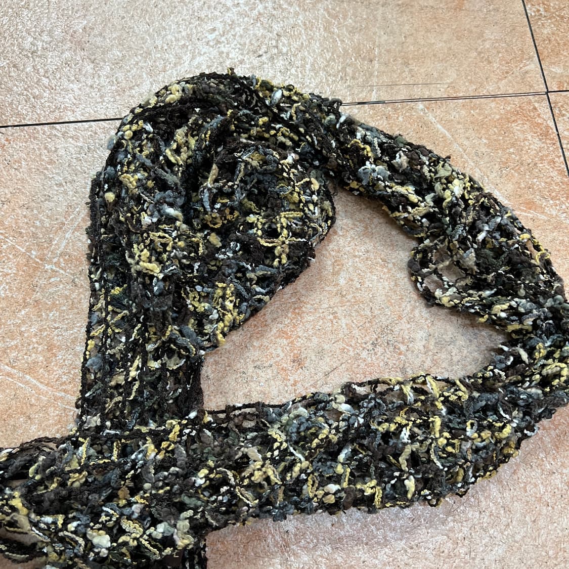 브라운 그물 니트 머플러 목도리 상품이미지2