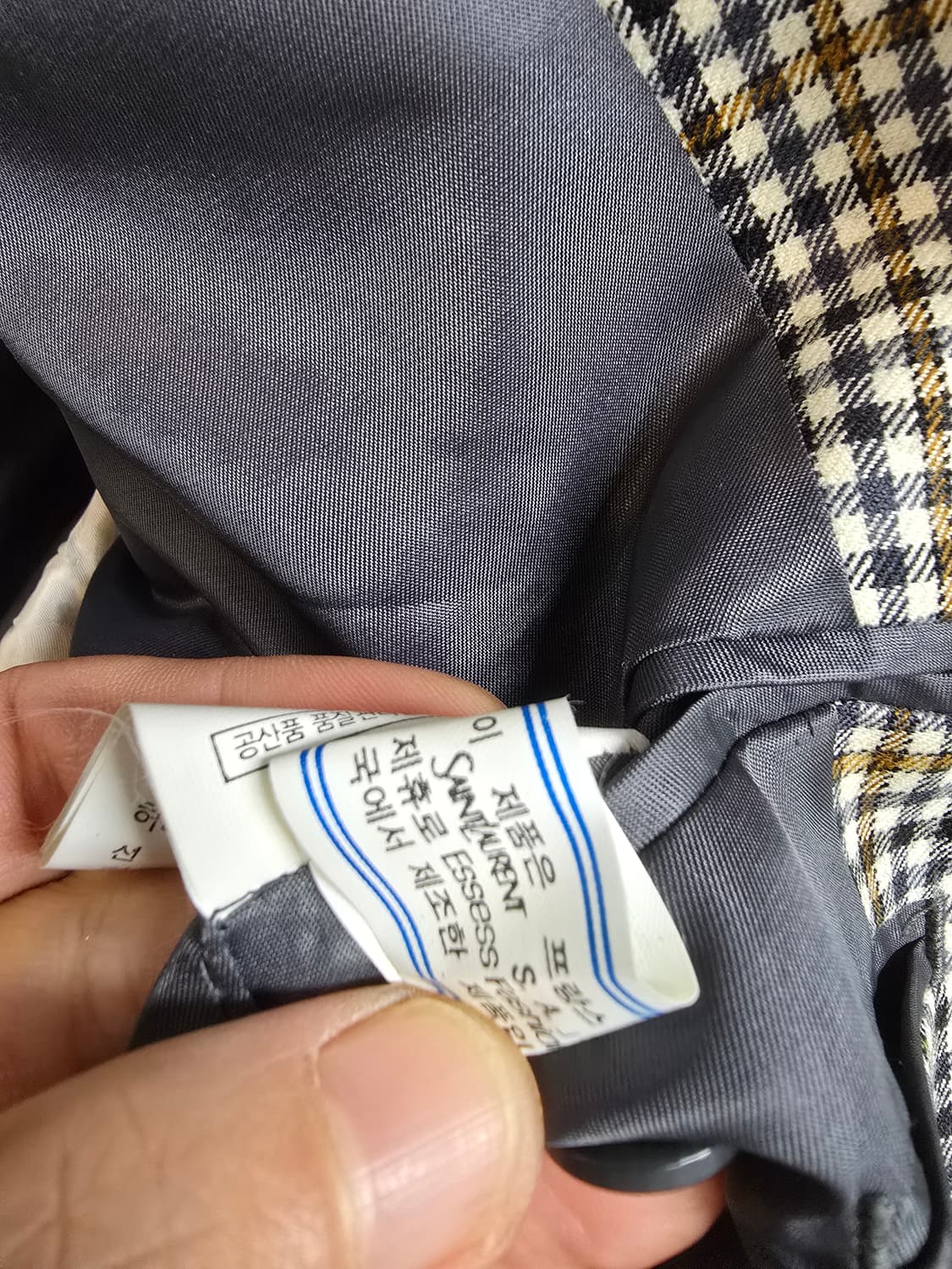 입생로랑 체크 울 블레이저 100 상품이미지7