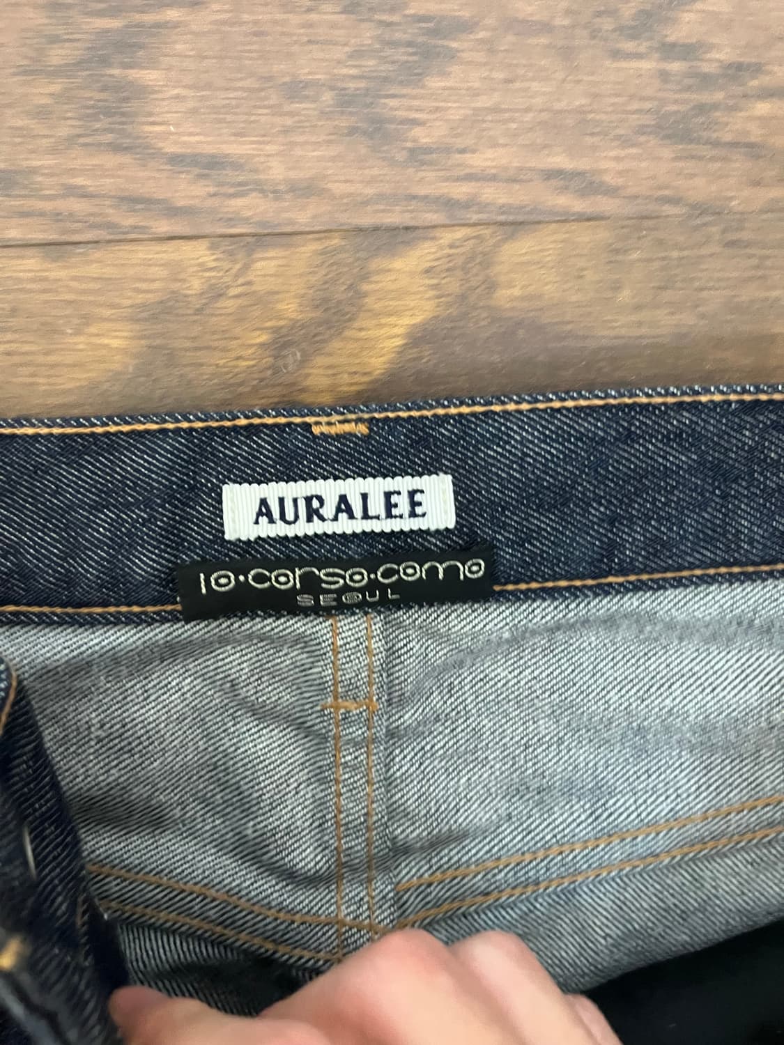 오라리 하드트위스트 데님 인디고 와이드 32사이즈 상품이미지2