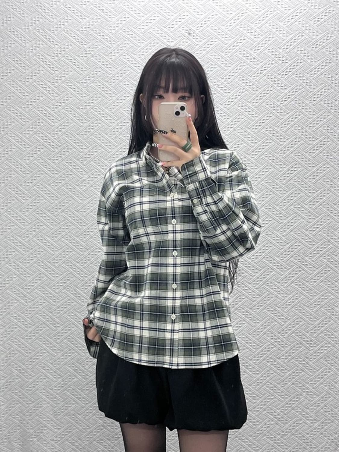 디스이즈네버댓 컨트리 레트로 빈티지 그린 체크 셔츠 S C10553 상품이미지1