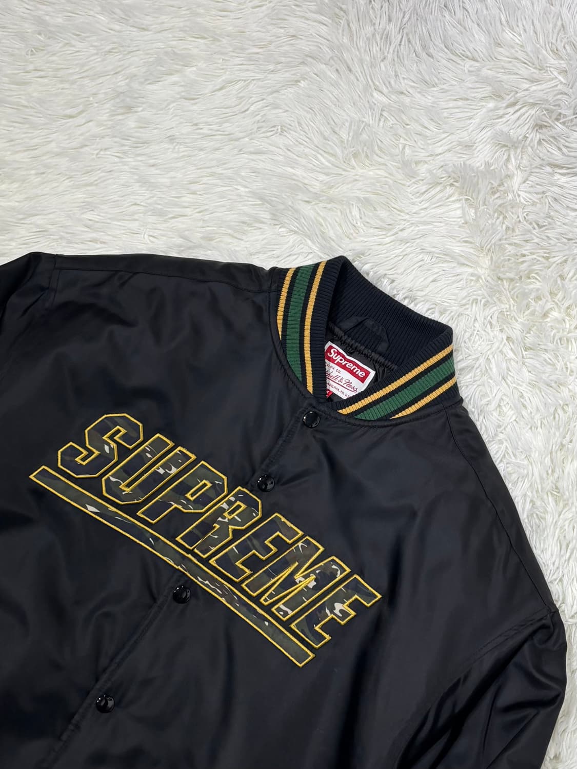 슈프림 미첼앤네스 카모로고 바시티 자켓 상품이미지5