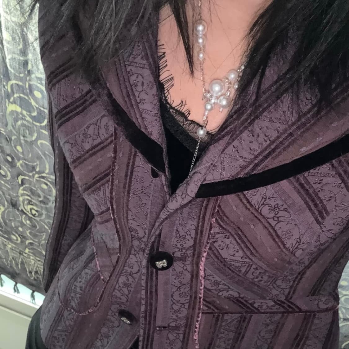 Vintage 오네갸루 오리엔탈 에스닉 퍼플 자켓 상품이미지3