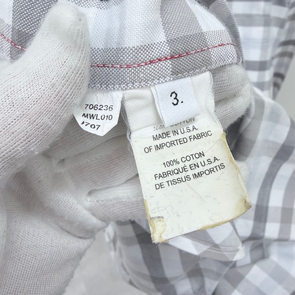 [S+급/3] 톰브라운 옥스포드 체크 셔츠 미디움 그레이 상품이미지7